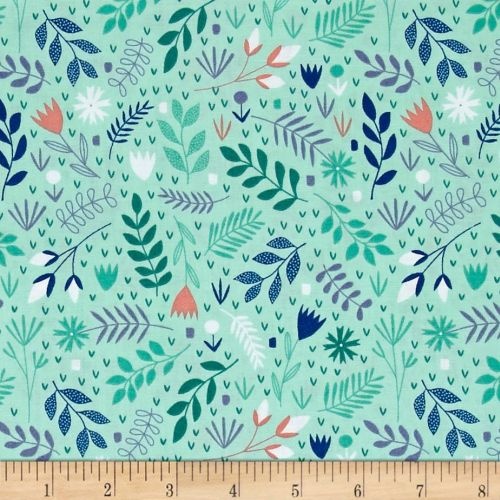 Fern Flowers Aqua