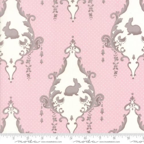 Bunny Rabbits Pink Grey