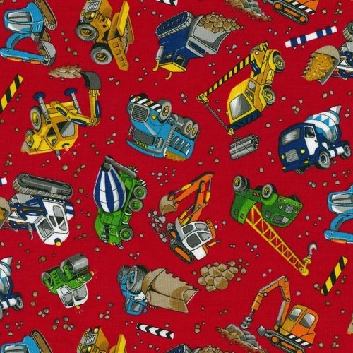 Construction Site Trucks Red