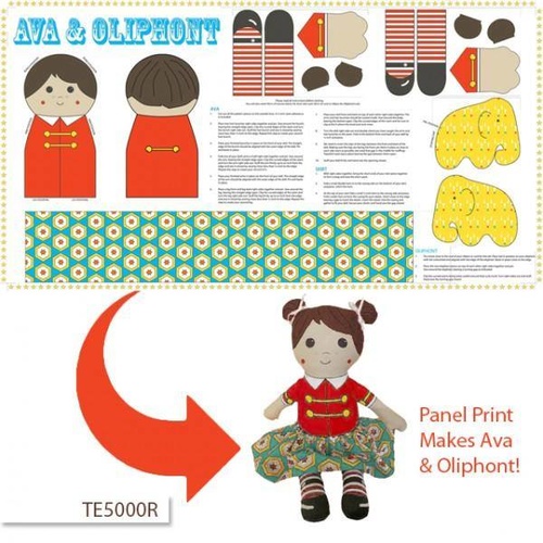Ava and Oliphant Softie Panel Red
