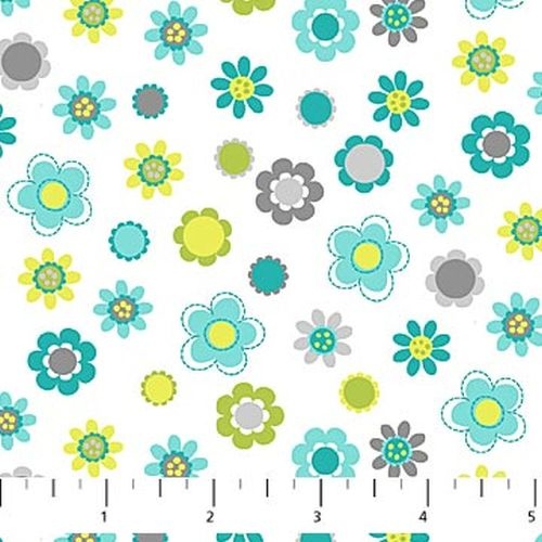 Flowers Grey Blue