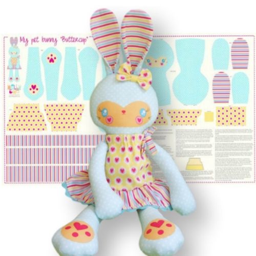My Pet Bunny Softie Panel Blue