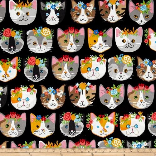 Funky Cat Faces Black