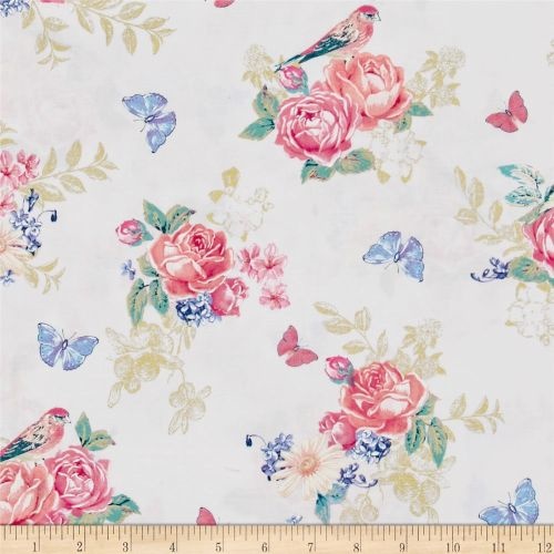 Tweet La Vie Bird Floral White
