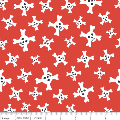 Pirate Matey Skulls Red