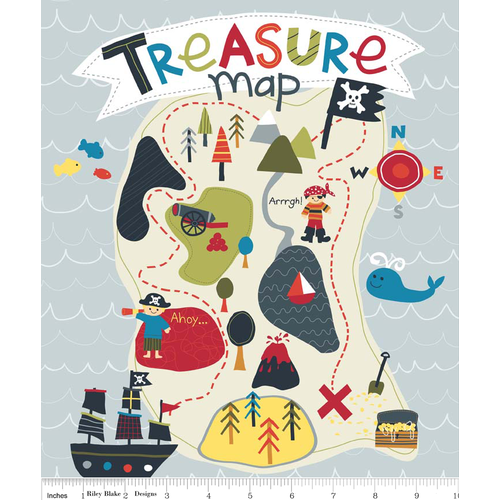 Treasure Island Panel Grey