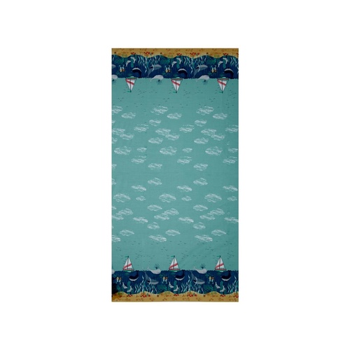 Tales of the Sea Border Panel Teal