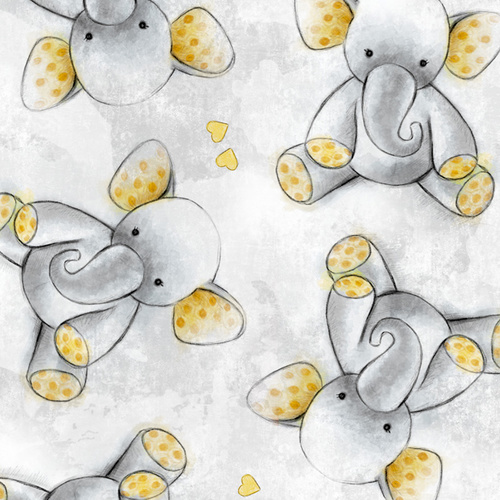 Elephants Grey Fleece