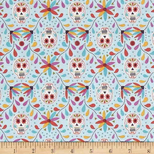Paracas Sugar Skulls Blue