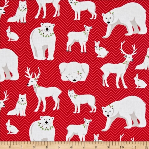 Nordic Holiday Animals Red