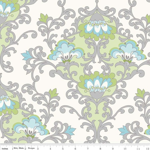 Stripe Damask Green