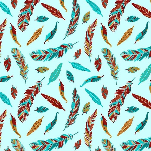 Native Spirit Whimsy Feathers Blue