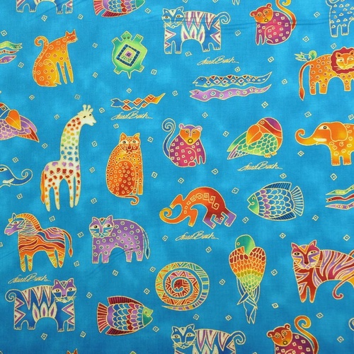 Metallic Mythical Jungle Animals Blue