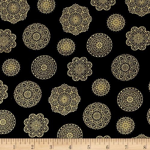 Alexandria Metallic Medallions Black
