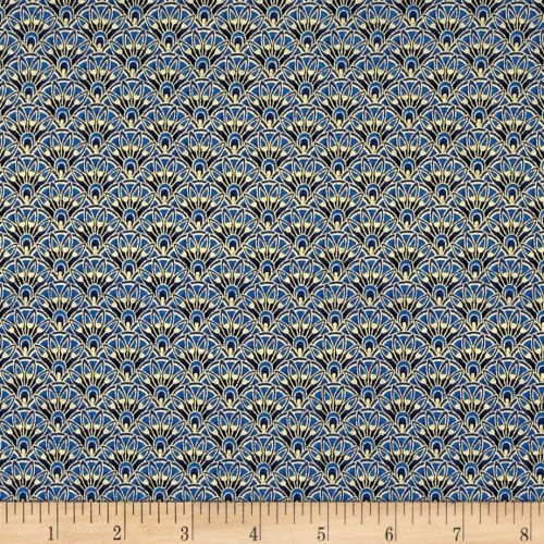 Alexandria Metallic Scallop Blue