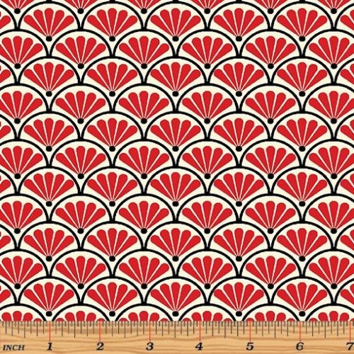 Moon Flower Geo Scallop Red/Cream