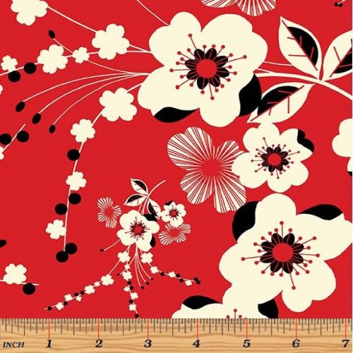 Moon Flower Plum Floral Red