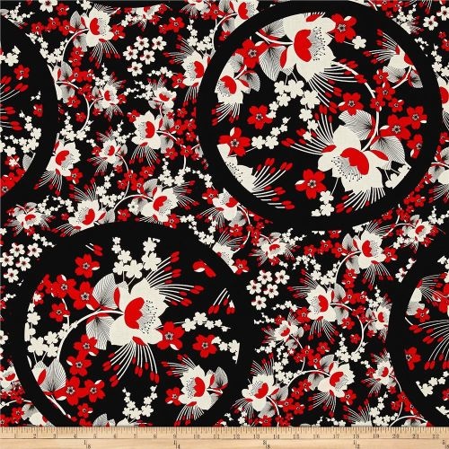 Moon Flower Circles Black