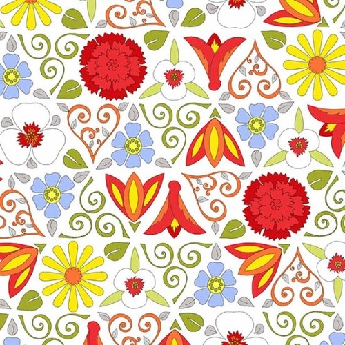 Bicycles and Blooms Stylised Floral