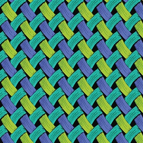 Brush Dance Basket Weave Teal Lime