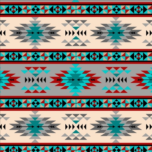 Native Spirit Tribal Stripe Turq Cream