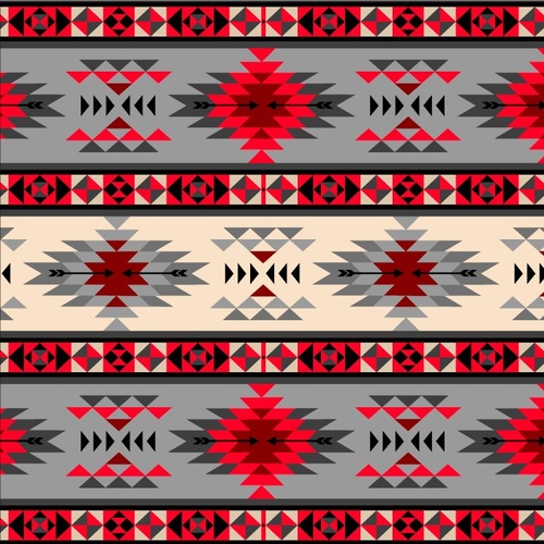 Native Spirit Tribal Stripe Grey Red