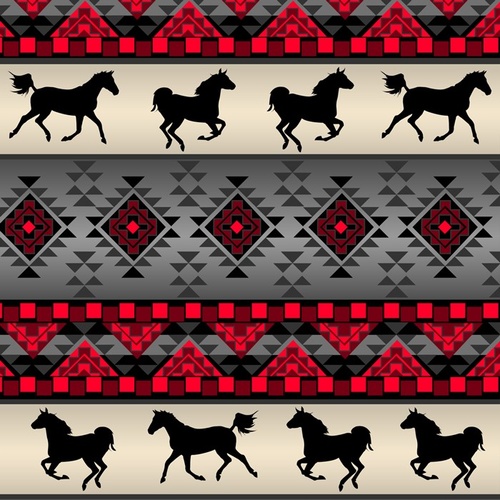 Native Spirit Southwest Horses Red Grey