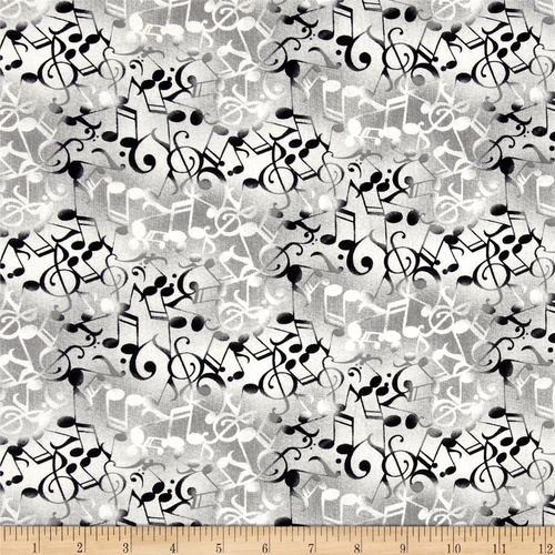 Musical Notes Black Grey
