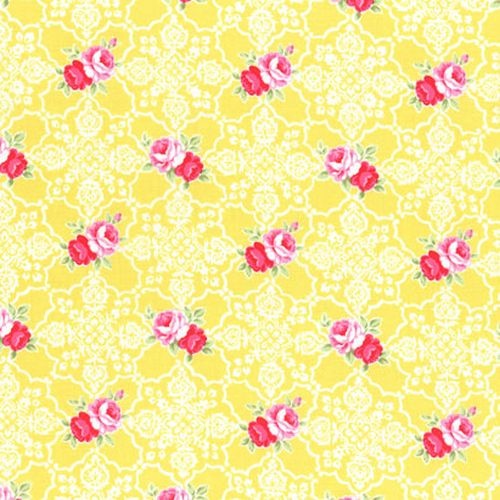 Flower Sugar Rose Damask Yellow
