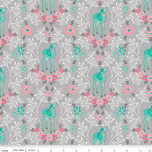 Flora and Fawn Deer Gray