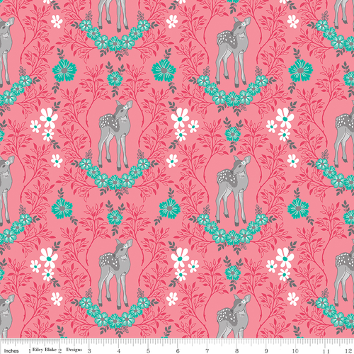 Flora and Fawn Deer Pink