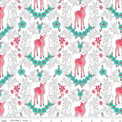Flora and Fawn Deer White