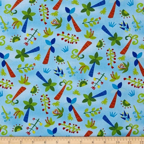 Dandy Dino Palm Trees Blue