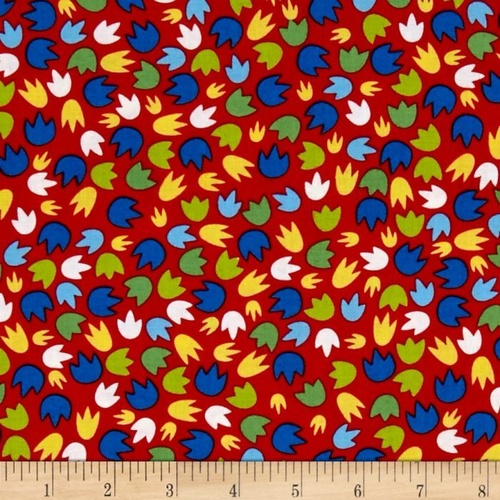 Dandy Dino Dinosaur Paw Prints Red