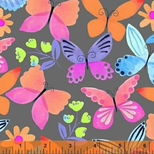 Painted Wings Butterfly Grey