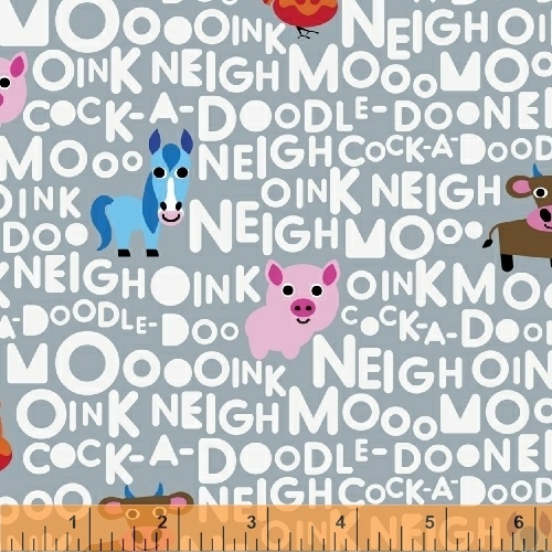 Farm Animals Writing Grey