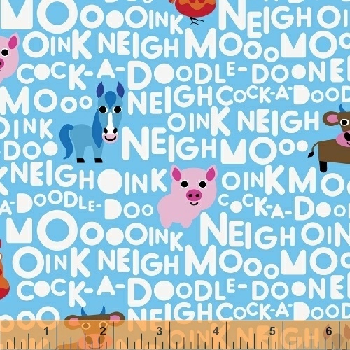 Farm Animals Writing Blue