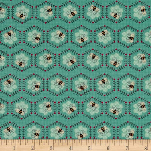 To Be or Not To Be Honeycomb Bees Teal