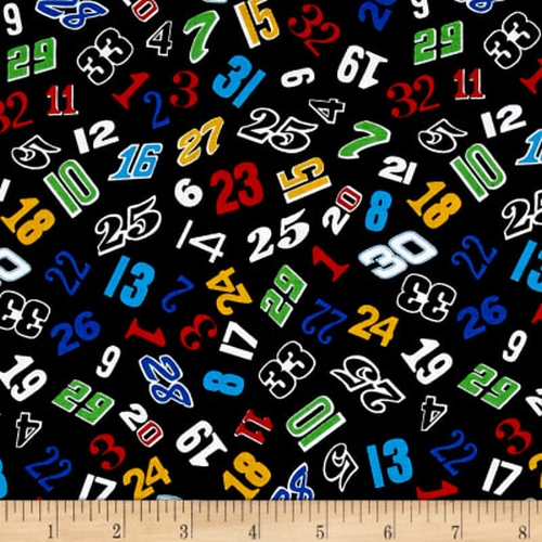 Fast Track Racing Car Numbers Black