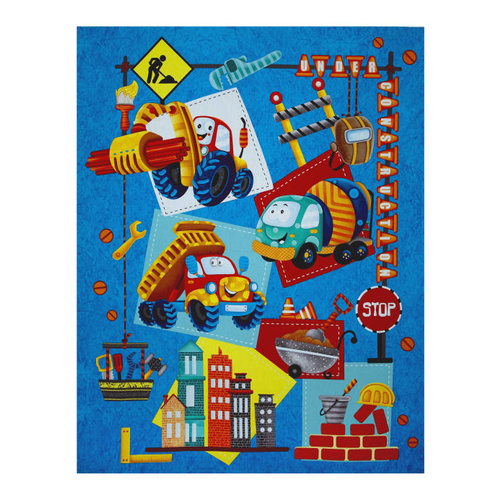 Let's Build Construction Quilt Panel