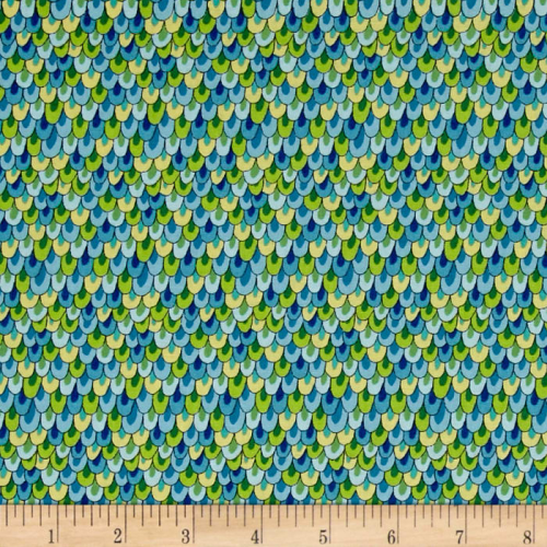 Night Bright Feathers Blue Green