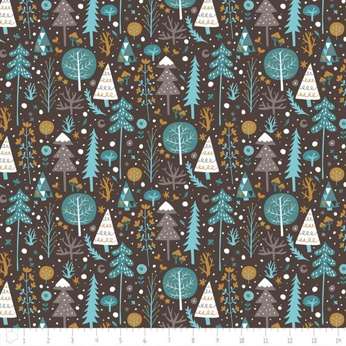 Snowfall Forest Wonderland Brown