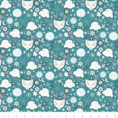 Snowfall Bear Faces Teal