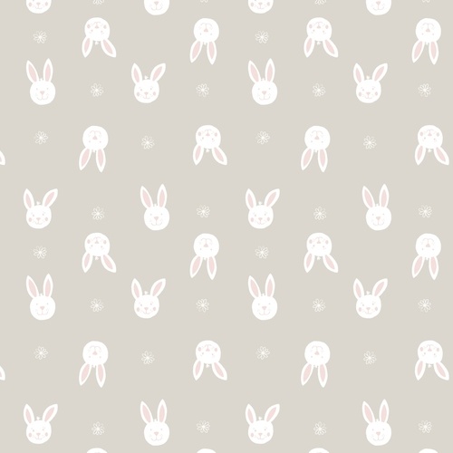 Bunny Garden Faces Grey