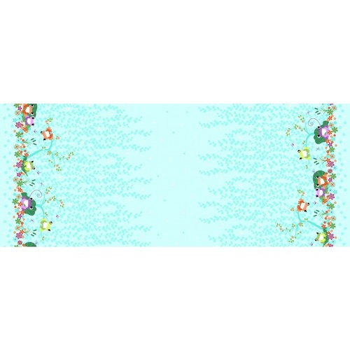 Your Pad or Mine Frogs Double Border Aqua