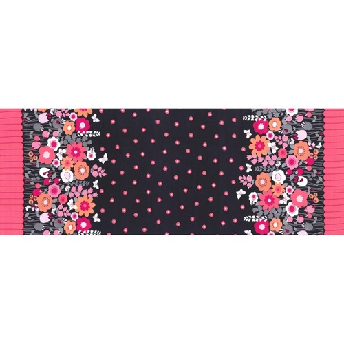 Flutterby Floral Border Charcoal