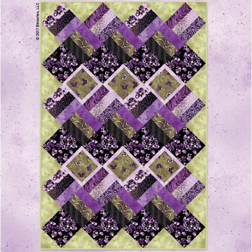 Pansy Noir Fields of Violets Quilt Kit