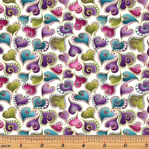 Cat-I-Tude Swirling Hearts Multi White