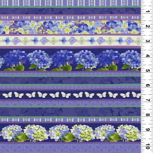 Heavenly Hydrangeas Butterfly Stripe