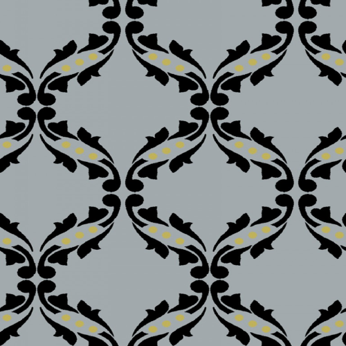 Dark Romance Black Grey Scroll Vine